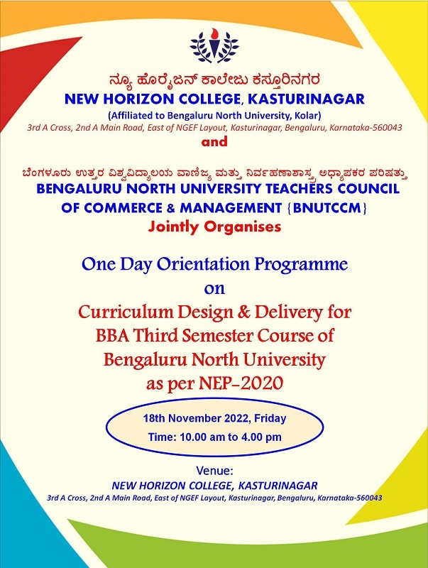Orientation program on Curriculam Design and Delivery for BBA at NHCK