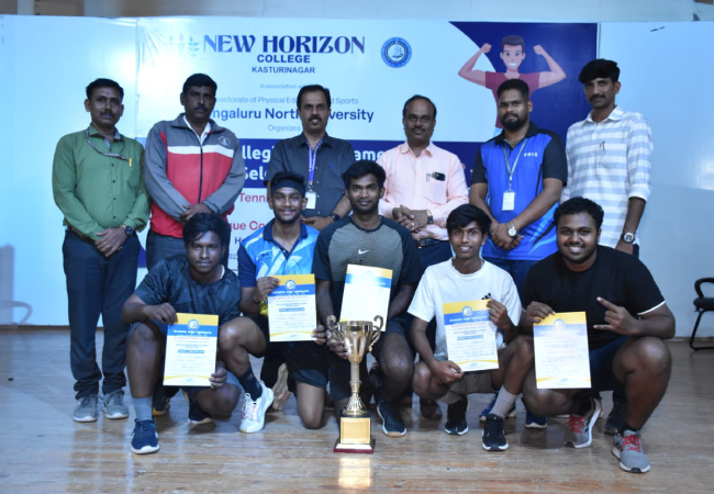 Bangaluru North University and New Horizon College of Kasturinagar organized Table Tennis for Men Women and Best Physique Competition for Men 7