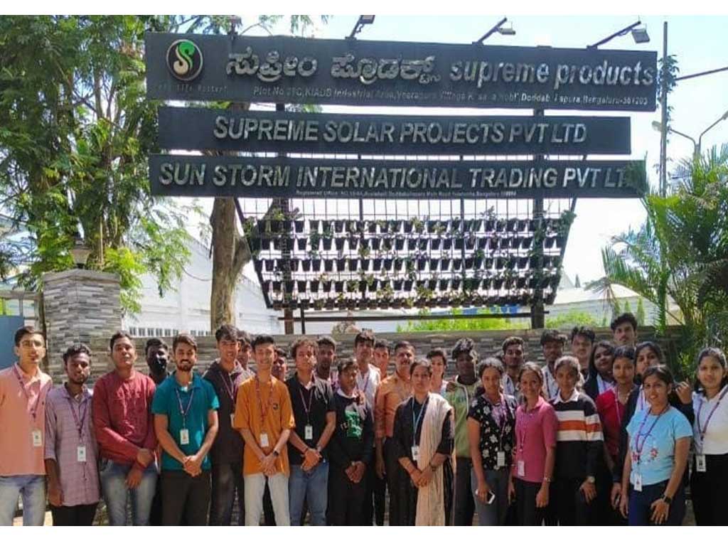 BBA Students industrial visit to Solar supreme products dodaballapur on 16-5-2023